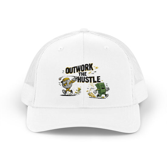 Outwork The Hustle Golf Trucker Hat — Snapback Trucker Cap