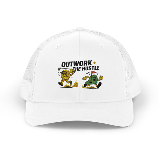 Outwork The Hustle Golf Trucker Hat — Snapback Trucker Cap