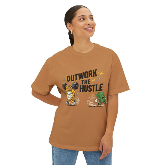 Outwork The Hustle tee | Motivational Fitness Money Cartoon T-Shirt